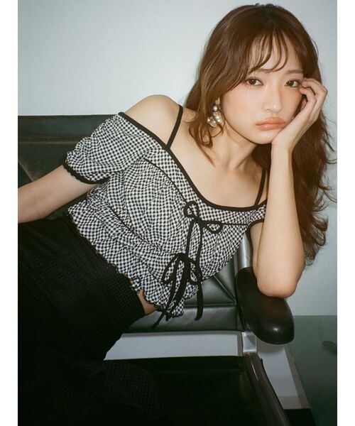 tシャツ ダブルリボンクロップドトップス レディース