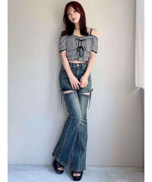 RESEXXY（リゼクシー） tシャツ 半袖 ダブルリボンクロップドトップス