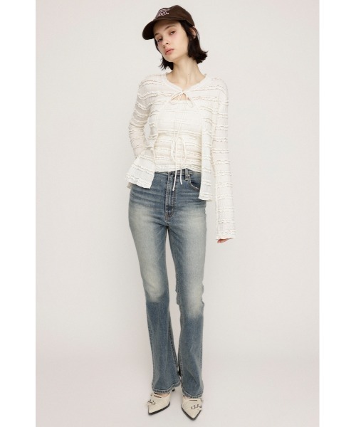 tシャツ Front Ribbon Frill Cutsew レディース SLY tシャツ FRONT RIBBON FRILL 2P フロント リボン フリル 2