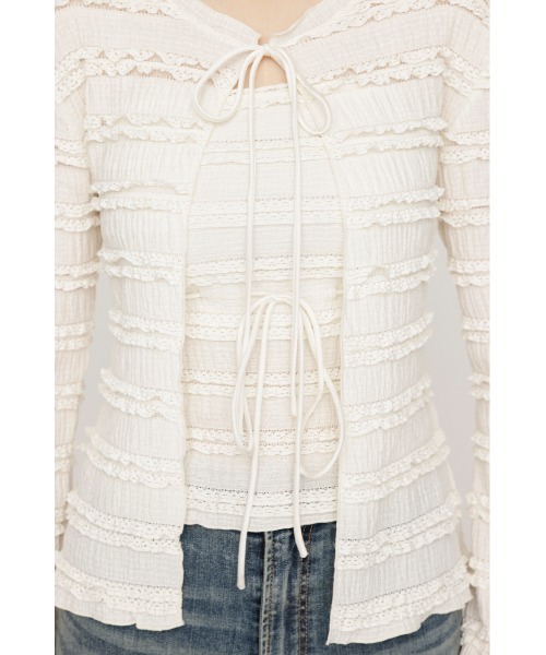 トップス FRONT RIBBON FRILL 2P SLY tシャツ FRONT RIBBON FRILL 2P フロント リボン フリル 2