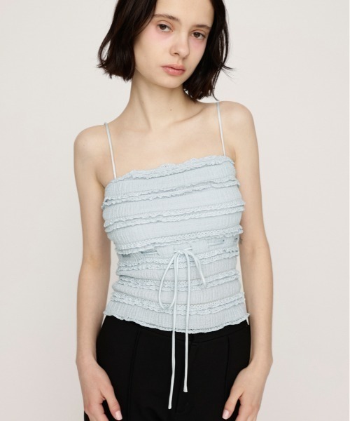 tシャツ FRILL RIBBON TEE/フリルリボンTシャツ レディース SLY tシャツ FRONT RIBBON FRILL 2P フロント リボン フリル 2