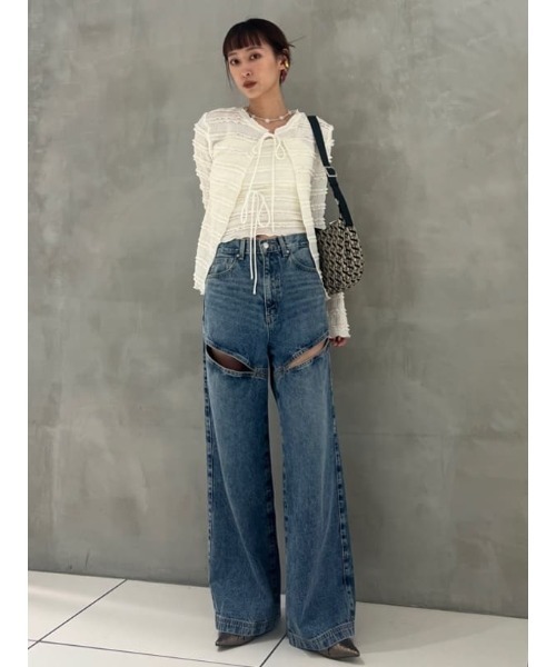 SLY tシャツ FRONT RIBBON FRILL 2P フロント リボン フリル 2
