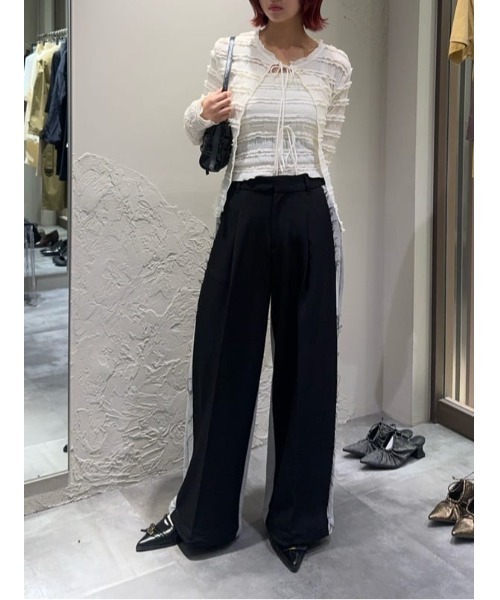 tシャツ Front Ribbon Frill Cutsew レディース SLY tシャツ FRONT RIBBON FRILL 2P フロント リボン フリル 2