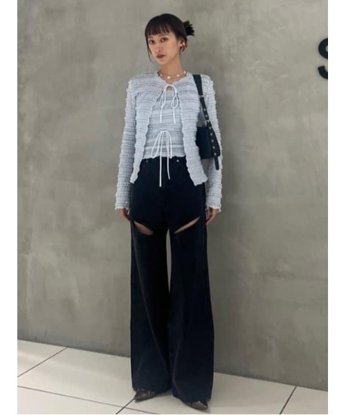 トップス SLY FRONT RIBBON FRILL 2P SLY | FRONT ZIP JQ トップス (Tシャツ・カットソー(長袖