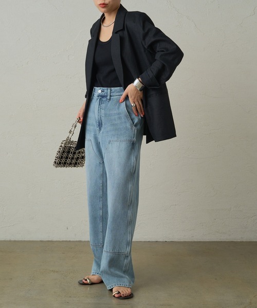 [LOUNGEDRESS] обработка Denim брюки MEDIUM голубой женский 
