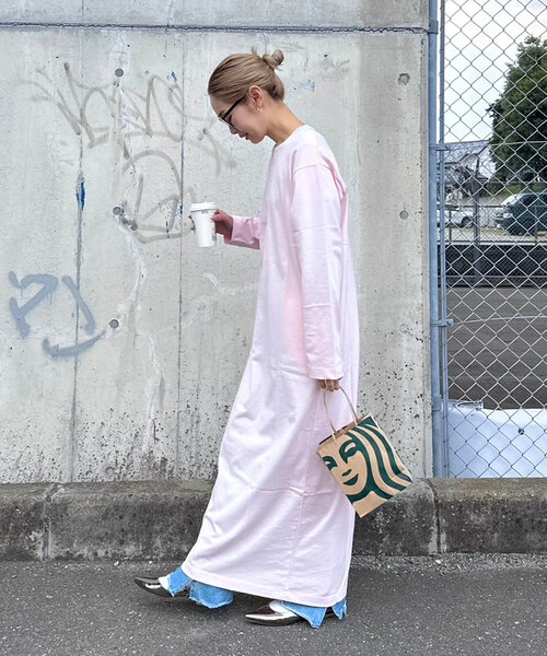 定価以下‼️PON企画　クルーネックロングカットワンピース　Lサイズ CIAOPANIC TYPY ワンピース 「PON企画」クルーネックロング
