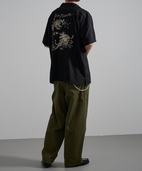 HOUSTON（ヒューストン） シャツ 半袖 「HOUSTON」SOUVENIR SHIRT 刺繍