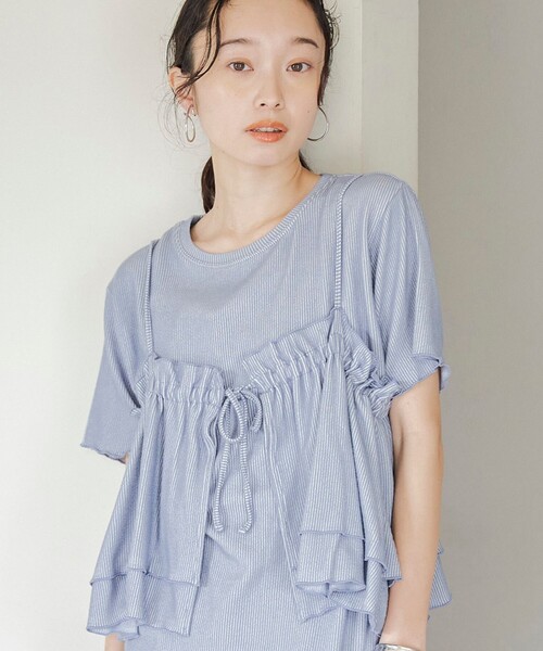 coen（コーエン） tシャツ 半袖 「セットアイテム」配色リブ
