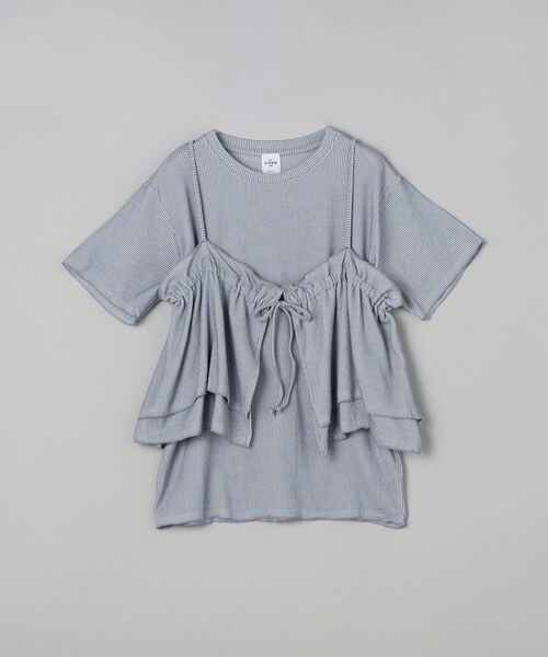 coen（コーエン） tシャツ 「セットアイテム」配色リブキャミソール