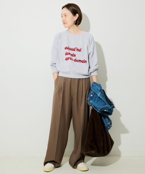 SLOBE IENA ニット セーター スムースオーバーロゴニット