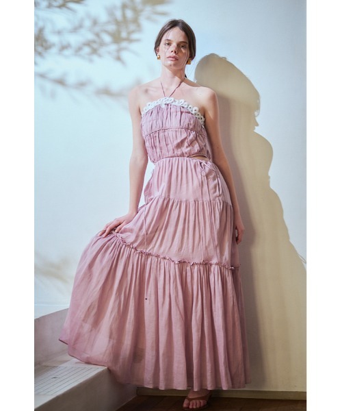 Estella.K ワンピース Elizabeth Long Dress リネンカットアウト