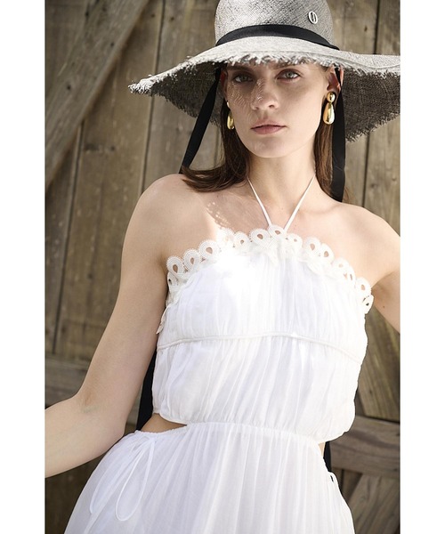 Estella.K ワンピース Elizabeth Long Dress リネンカットアウト