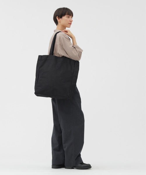 MHL.トートバッグ 無地 ブラック MHL. トートバッグ WORN COTTON CANVAS レディース : ZOZOTOWN