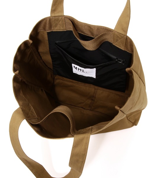 MHL.トートバッグ 無地 ブラック MHL. トートバッグ WORN COTTON CANVAS レディース : ZOZOTOWN