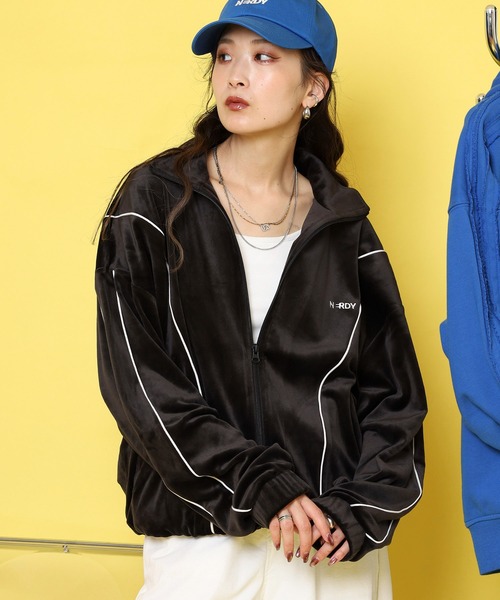 NERDY ジャージ ベロアパイピングトラックトップ メンズ レディース