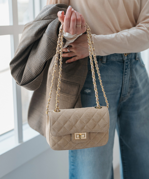 AULENTTI ベージュ キルティングショルダーバッグSpick&Span Spick＆Span ショルダーバッグ バッグ AULENTTI/オウレンティ