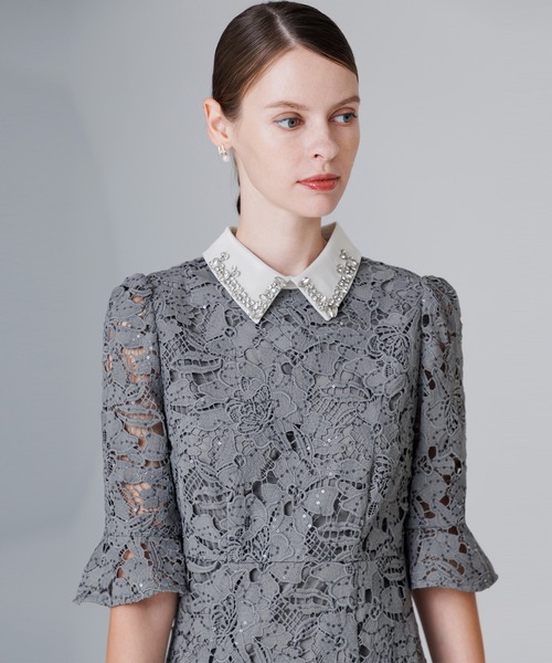 Leja（レジャ） ドレス 「LEJA」ビジューカラーフラワーフリル