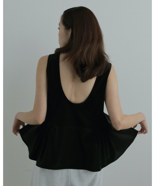 anuke Uneck Peplum Topsブラック anuke（アンヌーク） anuke 2025FallWinter トップス Uneck Peplum