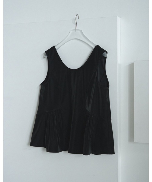 anuke Uneck Peplum Tops ブラック anuke（アンヌーク） tシャツ Uneck Peplum Tops レディース