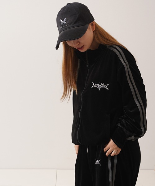 ジャージ 「セットアップ 対応」サイドライン ベロア トラック