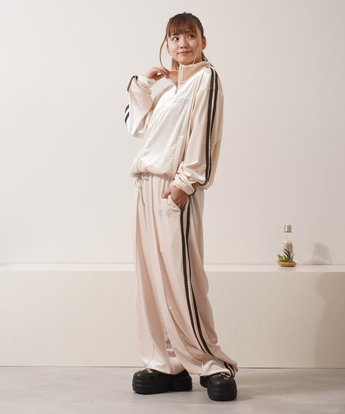 ジャージ 「セットアップ 対応」サイドライン ベロア トラック