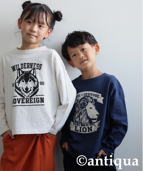 antiqua（アンティカ） tシャツ アニマルロンT キッズ 子供服 男の子