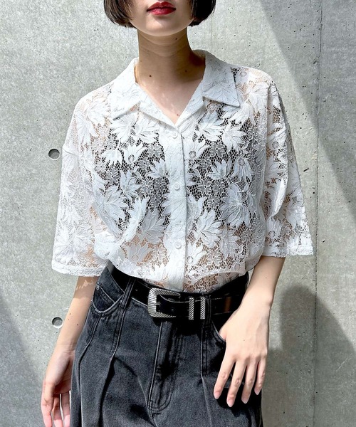 「PAGEBOY」 半袖シャツ FREE ネイビー レディース_画像5