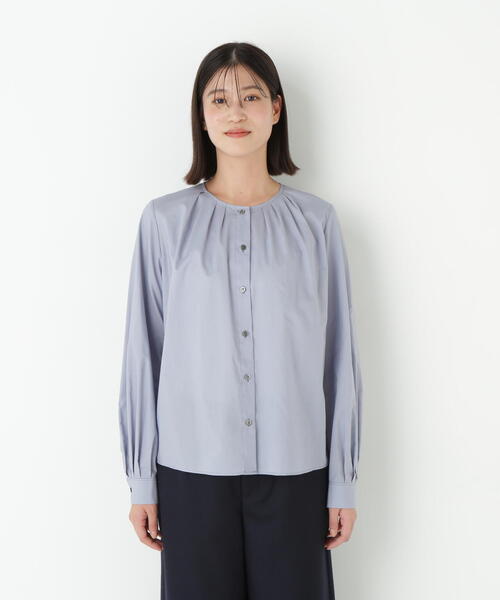 HUMAN WOMAN生成りレースブラウス HUMAN WOMAN コットン シフォン レース＆ピンタックブラウス 生成り