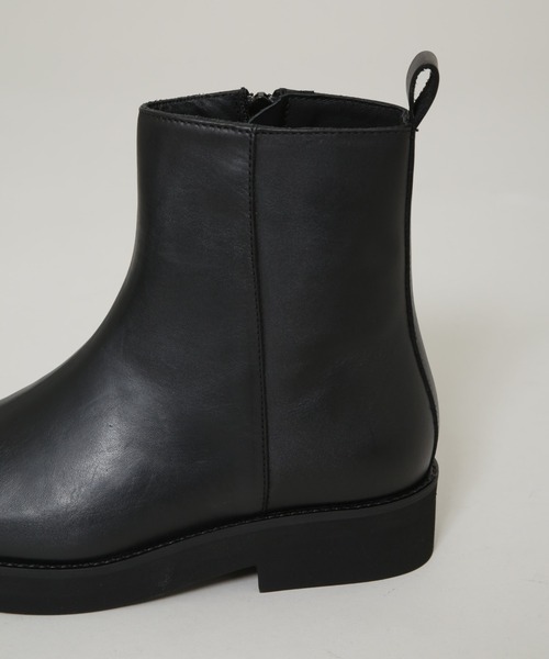 〈美品〉CAMINANDO カミナンド【24cm】モックショートブーツ 黒 CAMINANDO（カミナンド） ブーツ CAMINANDO/SIDE ZIP SHORT BOOTS