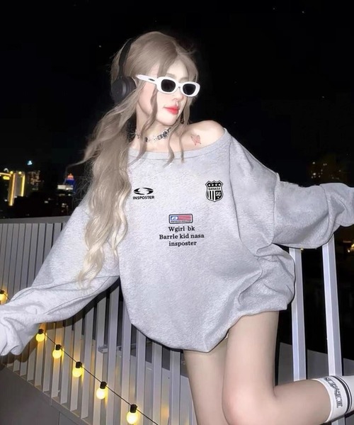 lilful トレーナー スウェット アメリカンロゴプリント ビッグ