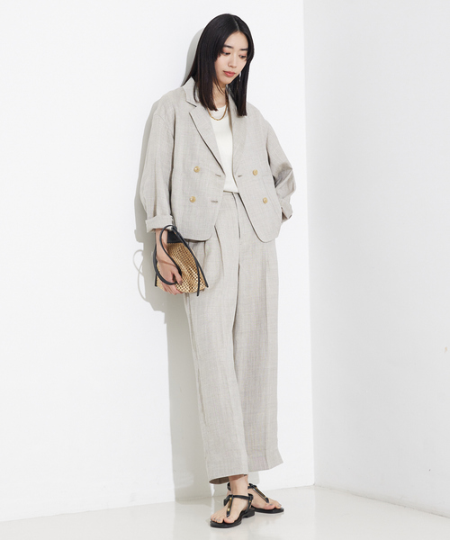 「qualite」 パンツ 36 グレイッシュベージュ レディース_画像2