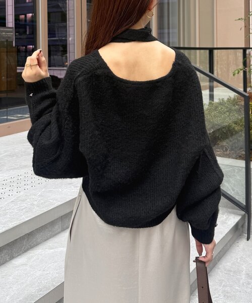 Thevon（ゼヴォン） ニット セーター チョーカー付きVネックニット