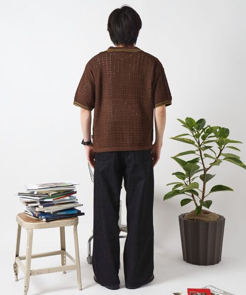 「FFEIN」 半袖ニット MEDIUM ベージュ メンズ_画像8