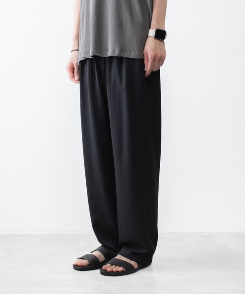 ワイドパンツ スラックス 2/90 ウールツイストツイル イージートラウザーズ/ 2/90 WO TWIST TWILL EASY TROUSERSの画像