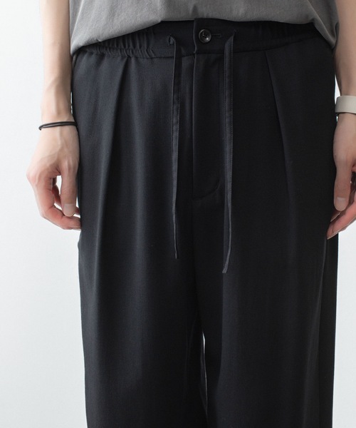 ワイドパンツ スラックス 2/90 ウールツイストツイル イージートラウザーズ/ 2/90 WO TWIST TWILL EASY TROUSERSの画像