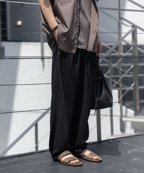 ワイドパンツ スラックス 2/90 ウールツイストツイル イージートラウザーズ/ 2/90 WO TWIST TWILL EASY TROUSERSの画像