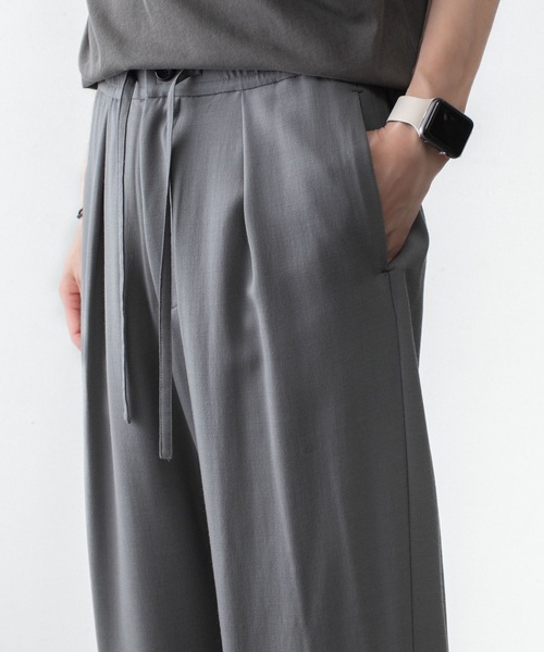 ワイドパンツ スラックス 2/90 ウールツイストツイル イージートラウザーズ/ 2/90 WO TWIST TWILL EASY TROUSERSの画像