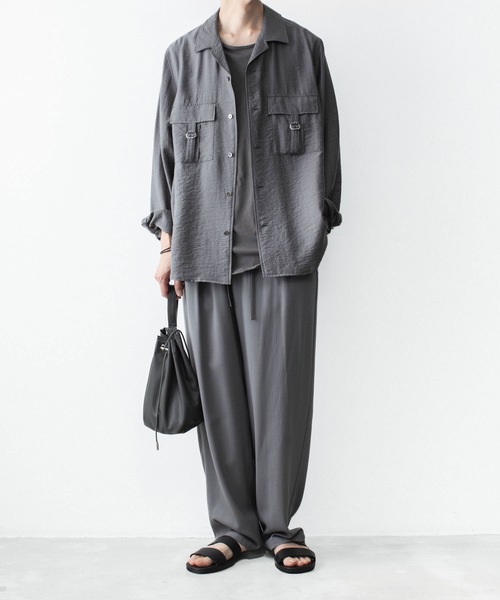 ワイドパンツ スラックス 2/90 ウールツイストツイル イージートラウザーズ/ 2/90 WO TWIST TWILL EASY TROUSERSの画像
