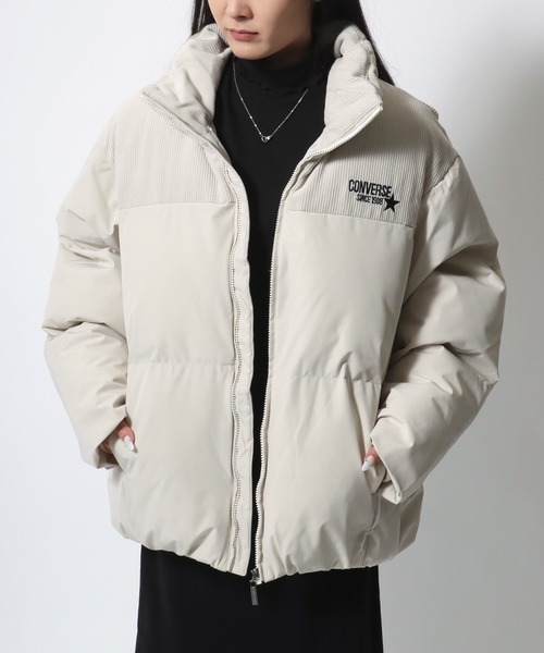 【韓国限定】converse ダウンジャケット　短丈 CONVERSE（コンバース） ダウンジャケット L オフホワイト メンズ