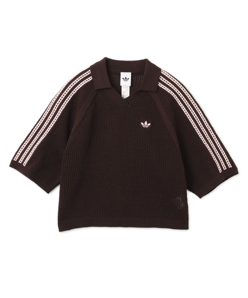 adidas ニットポロシャツ XL adidas（アディダス） ニット セーター adidas KNITTED CROCHET POLO