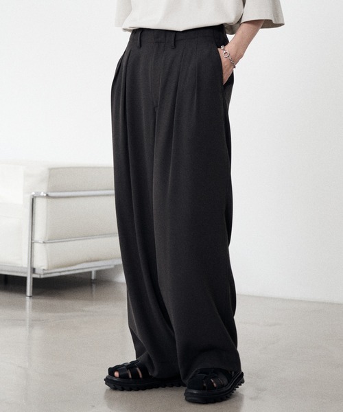 WYM LIDNM 「WYM LIDNM」 スラックス L グリーン メンズ : ZOZOTOWN