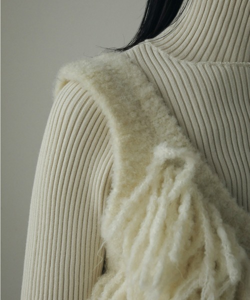 「anuke」 ノースリーブニット FREE アイボリー レディース_画像3