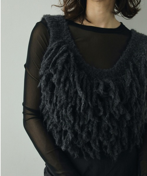 「anuke」 ノースリーブニット FREE アイボリー レディース_画像6