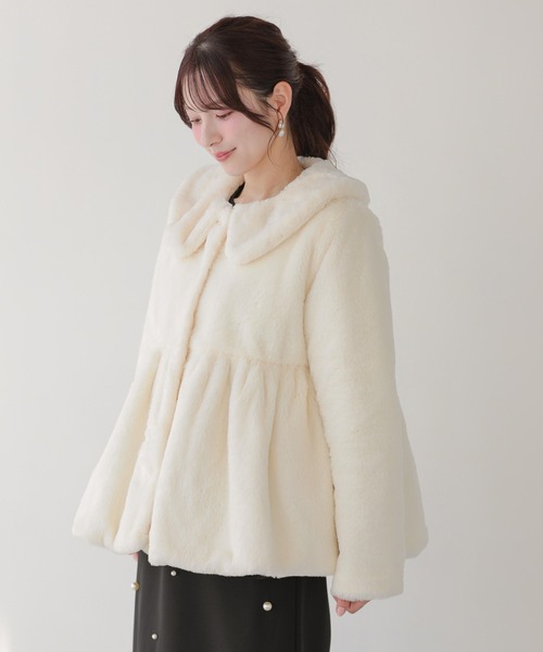 Fit more（フィットモア） コート アウター ファーペプラムアウター