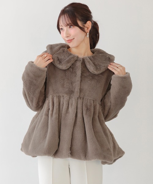 fitmoreフィットモア　コート、アウター Fit more（フィットモア） コート アウター ファーペプラムアウター