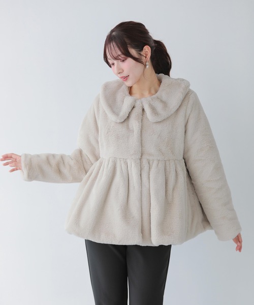 fitmore フィットモア　アウター　コート Fit more（フィットモア） コート アウター ペプラム中綿ジャケット