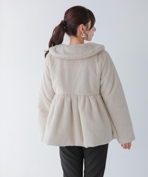 Fit more（フィットモア） コート アウター ファーペプラムアウター