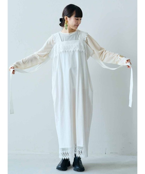 「MEDE19F」 キャミソールワンピース M オフホワイト レディース_画像3