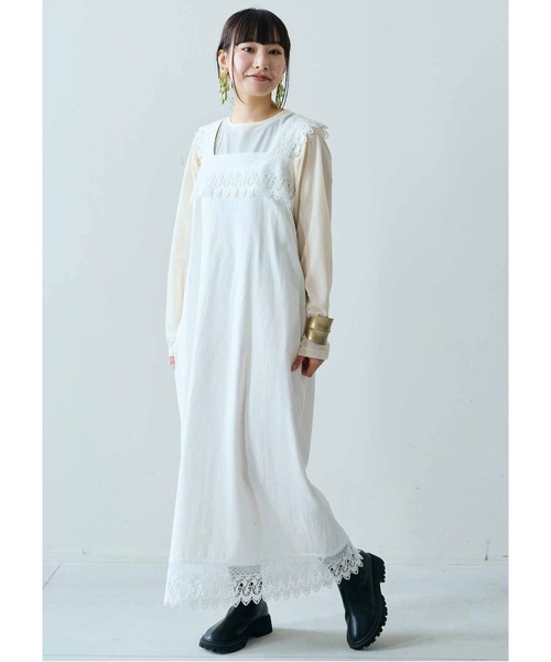 「MEDE19F」 キャミソールワンピース M オフホワイト レディース_画像4