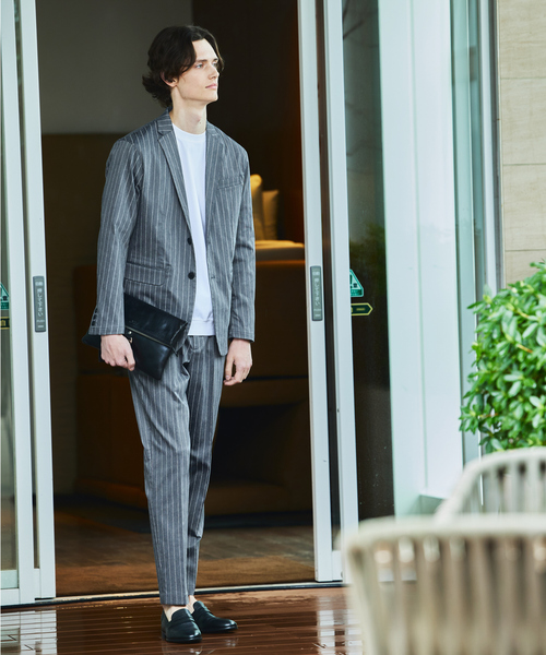 「ABAHOUSE GRAY」 スラックス 46 ネイビー メンズ_画像7